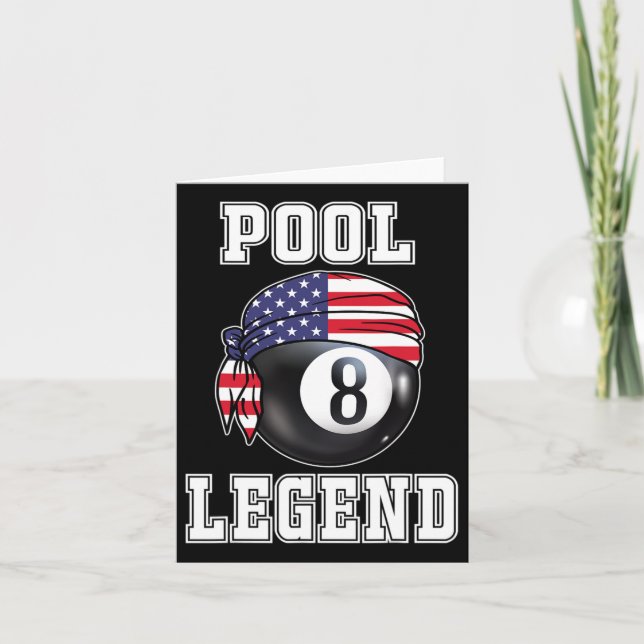 Billiard Team 8 Ll Pool Game Player Gifts For Pool Card (Front)