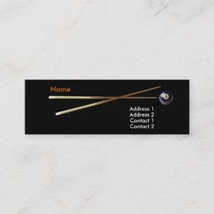 BilliardBusinessFront1, Name, Address 1, Addres... Mini Business Card