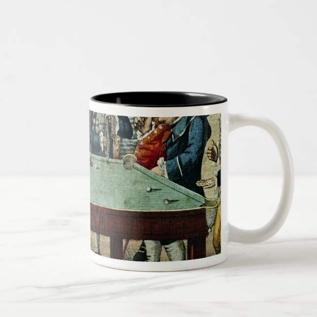 Billiards, 18th century etching by R.Sayer Two-Tone Coffee Mug (Right)