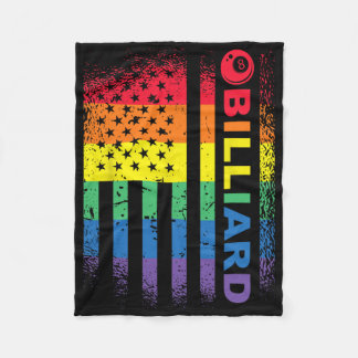 Billiards 8-ball Pool Billiard American Flag - Bil Fleece Blanket