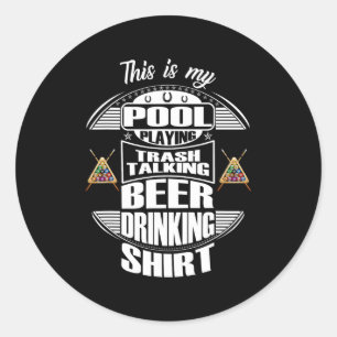 Billiards 8 Ball Pool Player Sarcasm Novelty Humou Classic Round Sticker