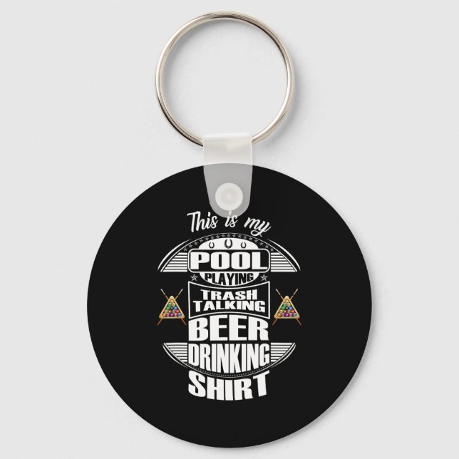 Billiards 8 Ball Pool Player Sarcasm Novelty Humou Key Ring (Front)