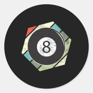 Billiards 8 Ball Retro Love For The Sport Billiard Classic Round Sticker