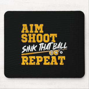 Billiards Aim Shoot Sink That Ball Repeat Pool 8 B Mouse Pad