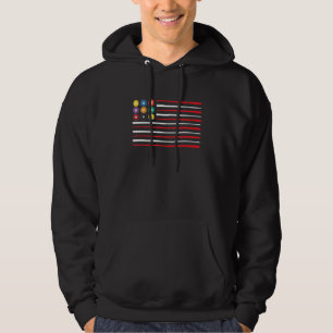 Billiards American Flag Cue Pool Balls Billiard Pl Hoodie