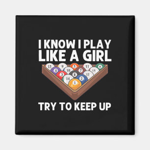 Billiards Art For Girls Women 8 Ball Pool Billiard Magnet