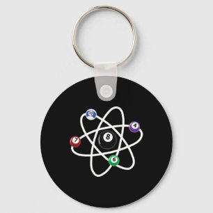 Billiards Atom Science Shirt 8-ball Pool Lovers Bi Key Ring