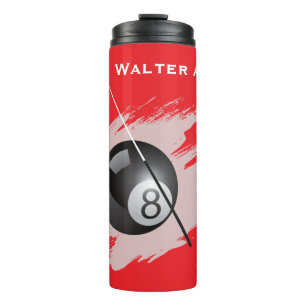 Billiards - Ball and Cue Stick - Personalize Thermal Tumbler