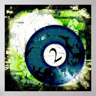 BILLIARDS BALL NUMBER 2 POSTER
