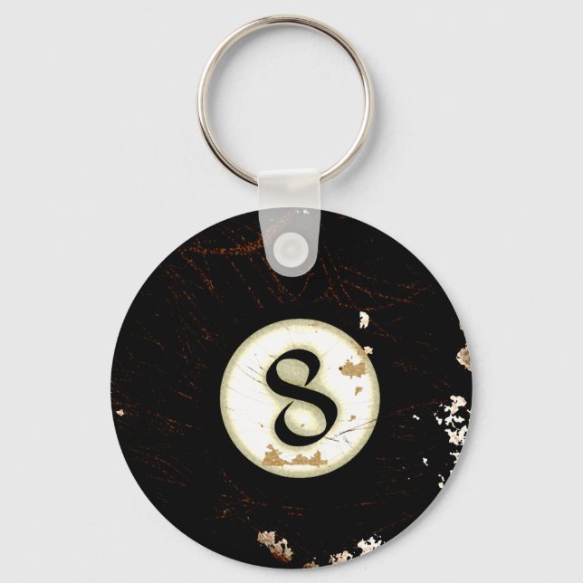 BILLIARDS BALL NUMBER 8 KEY RING (Front)