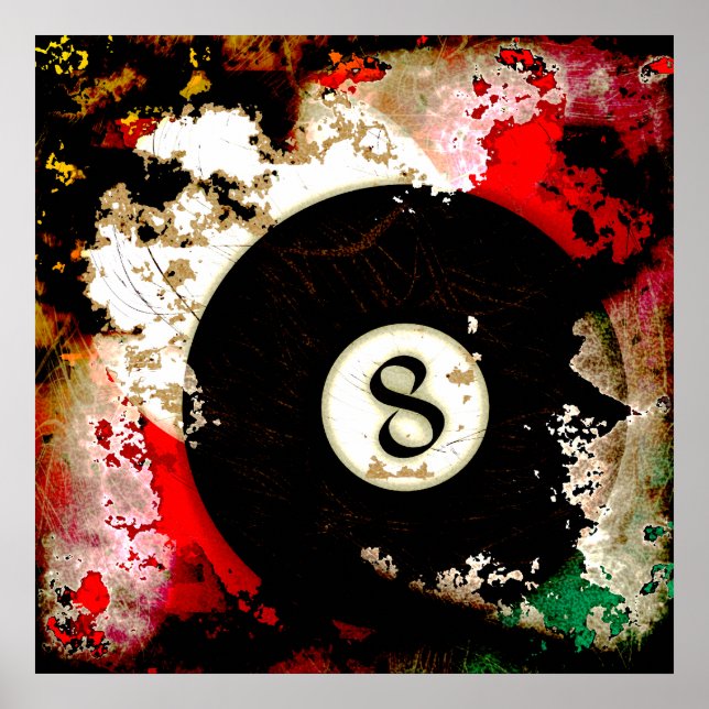 BILLIARDS BALL NUMBER 8 POSTER (Front)