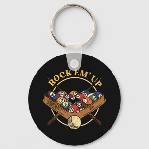 Billiards Ball Rack Stick Cue Billiard Player Snoo Key Ring