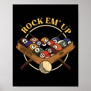 Billiards Ball Rack Stick Cue Billiard Player Snoo Poster