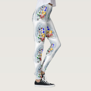 Billiards Ball Snowman Christmas Leggings