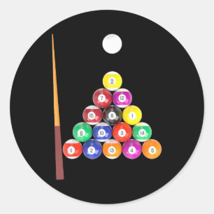 Billiards Bar League 8-Ball Pool Team Classic Round Sticker