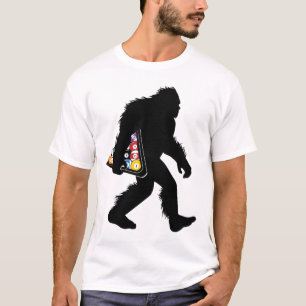 Billiards Bigfoot With Pool Sasquatch Snooker T-Shirt
