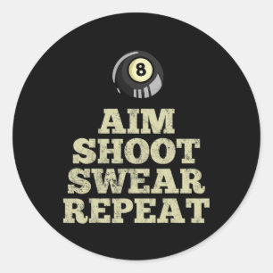 Billiards Billiard Classic Round Sticker