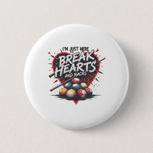 Billiards Break Heart And Racks 8 Ll Pool Shark 9  6 Cm Round Badge