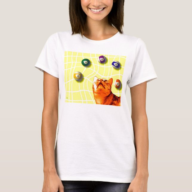 Billiards Cat T-Shirt (Front)
