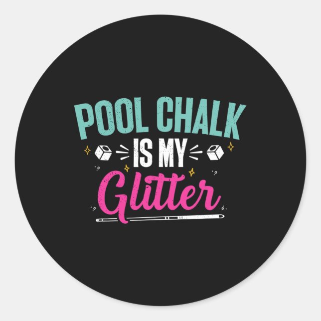 Billiards Chalk Funny Pool Shooter Master Billiard Classic Round Sticker (Front)