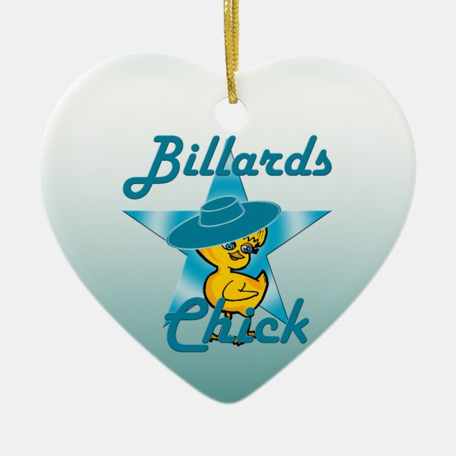 Billiards Chick #7 Ceramic Tree Decoration (Front)