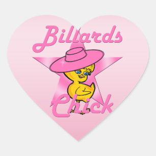 Billiards Chick #8 Heart Sticker