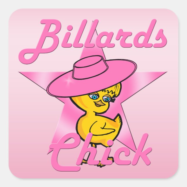 Billiards Chick #8 Square Sticker (Front)
