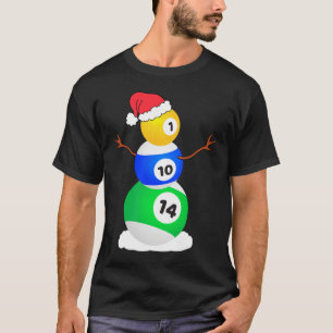 Billiards Christmas Snowman Shirt Pool Player Chri