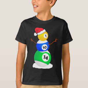 Billiards Christmas Snowman Shirt Pool Player Chri