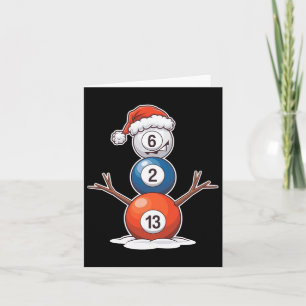 Billiards Christmas Snowman With Pool Table Card