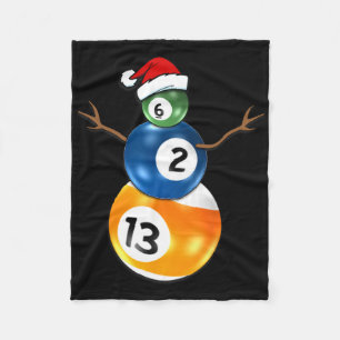Billiards Christmas Snowman With Pool Table Fleece Blanket