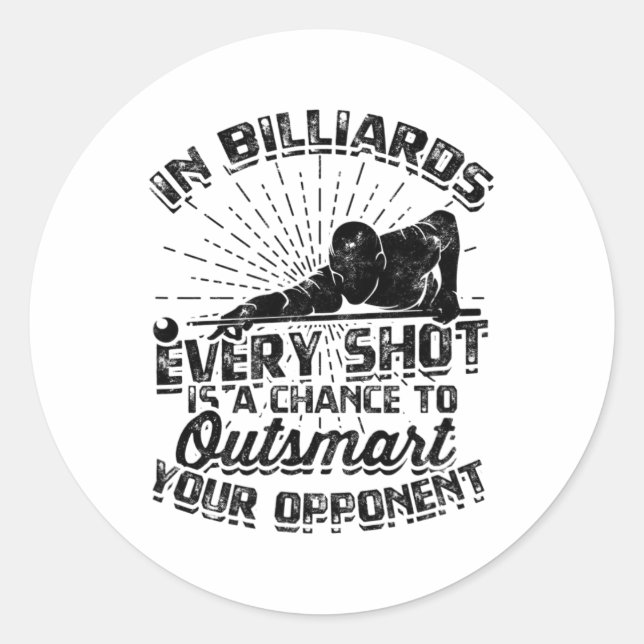 Billiards  classic round sticker (Front)
