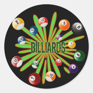 BILLIARDS CLASSIC ROUND STICKER