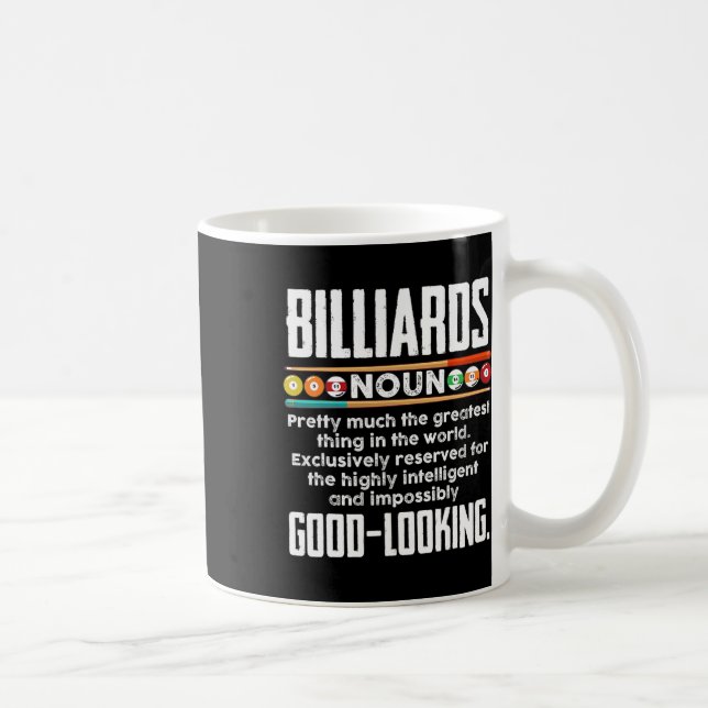Billiards Definition - Funny Billiard 8 Ball Pool  Coffee Mug (Right)