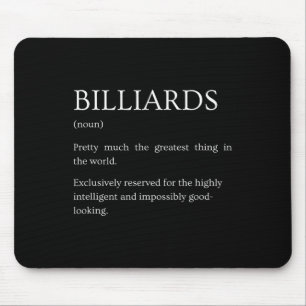 Billiards Definition - Funny Sarcastic Billiards E Mouse Pad