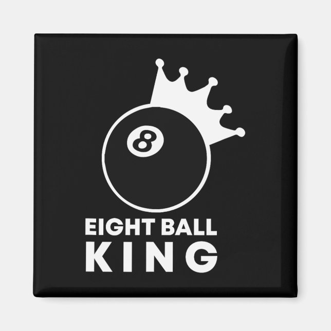 Billiards Eight Ball King 8 Ball Pool Player Lucky Magnet (Front)