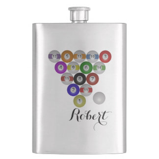 Billiards Eight Ball Rack Hip Flask