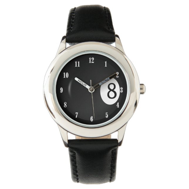 Billiards Eight Ball  Sports Wrist Watch (Front)