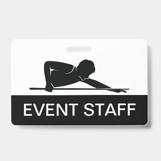 Billiards Event Staff Budget Event Badges ID Badge (Front)