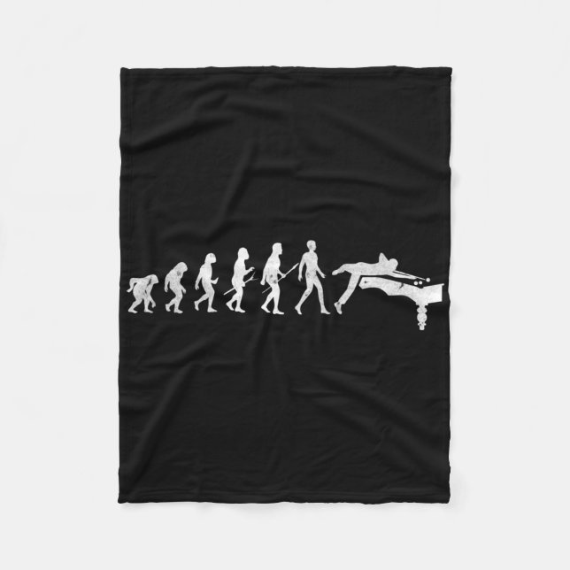 Billiards Evolution Of Human Snooker Pool Cue Stic Fleece Blanket (Front)