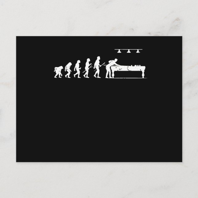 Billiards Evolution of Man Pool Billiards Game Postcard (Front)