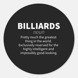 Billiards Funny Definition Pool Snooker Player Gif Classic Round Sticker