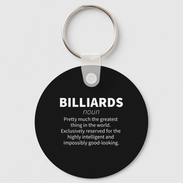 Billiards Funny Definition Pool Snooker Player Gif Key Ring (Front)