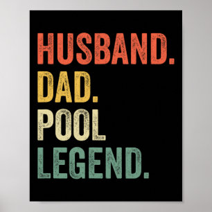 Billiards Funny Husband Dad Pool Player Legend Vin Poster