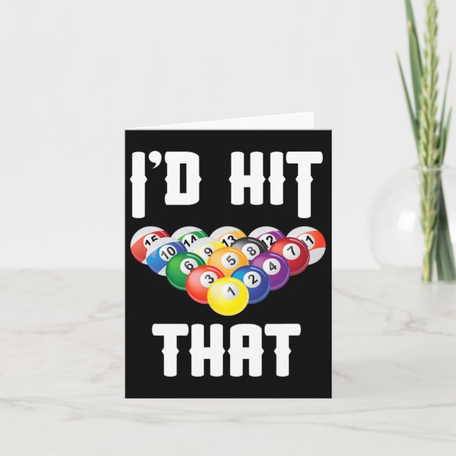 Billiards Funny Id Hit That Pool Player  Card (Front)