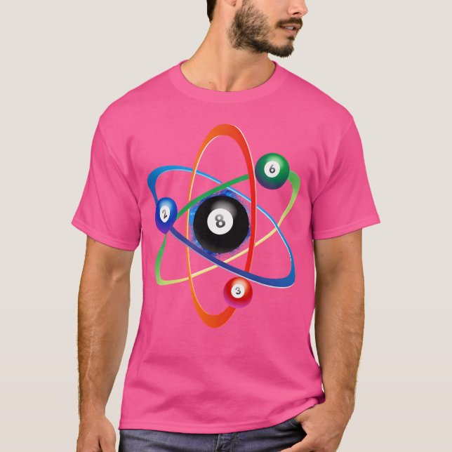 Billiards Game Sticks Atom Snooker Table Pool Bill T-Shirt (Front)