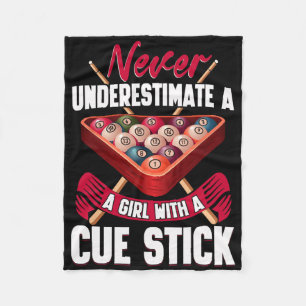 Billiards Girl Player Table Snooker Pyramid Billia Fleece Blanket