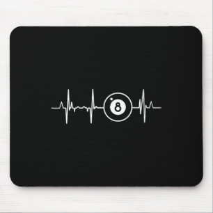Billiards Heartbeat 8 Ball Heartline Pool Billard Mouse Pad