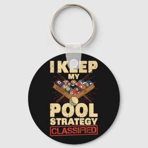 Billiards I Keep My Pool Strategy Clified Retro 8 Key Ring
