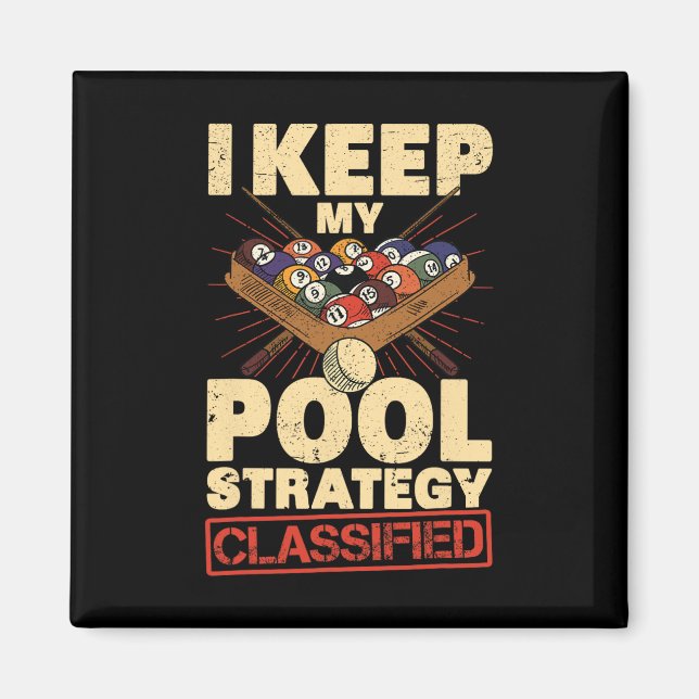 Billiards I Keep My Pool Strategy Clified Retro 8  Magnet (Front)